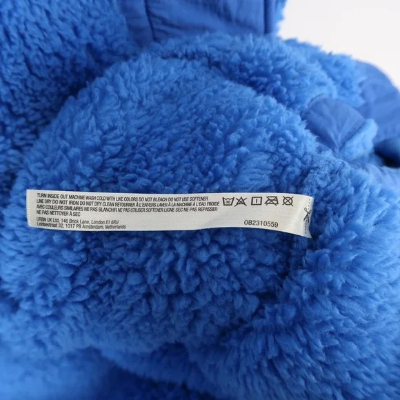 Free People Scout It Out Vest Womens XS Cobalt Blue Fleece Snap Front Boxy Fit - Picture 9 of 11